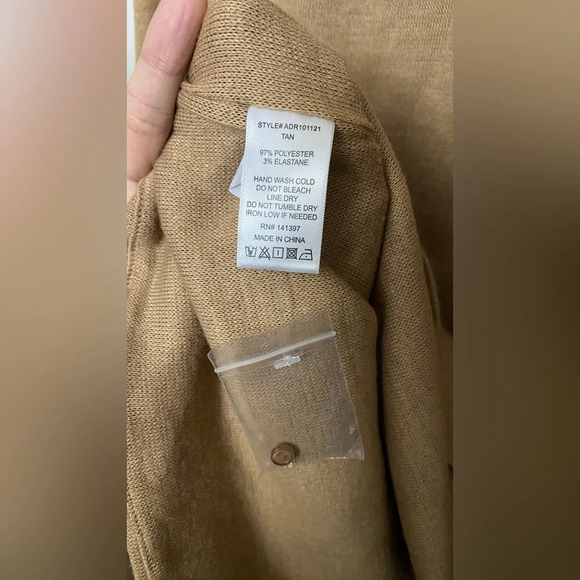 NWT ASTR Dress Long Sleeve Wrap Neck Cutout Knit Mini Tan Size XL - Picture 6 of 7